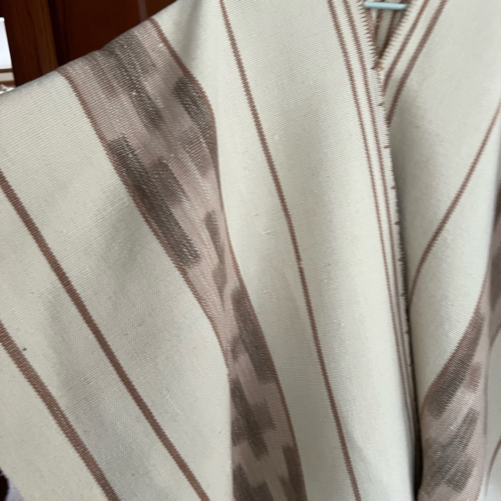 Cream and Brown Striped Poncho - Picture 2 of 4